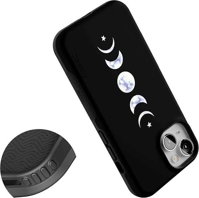 Casely iPhone 14 Case | It's Just a Phase | Marble Moon | Compatible with MagSafe | Bold Protective Design