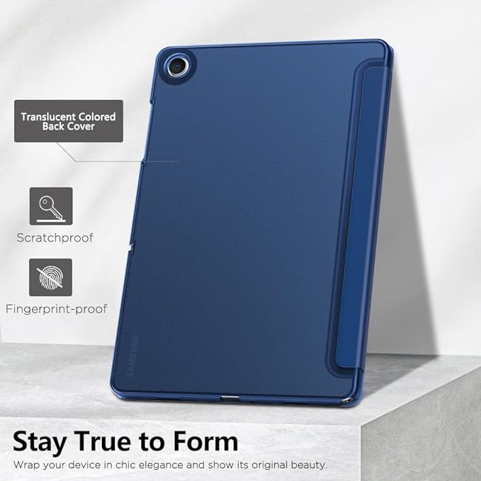 MoKo Case for Galaxy Tab A9 Plus 11 inch 2023, Slim Stand Protective Smart Cover with Hard PC Translucent Back Shell for Tab A9 Plus Tablet (SM-X210/X216/X218), Auto Wake/Sleep, Navy Blue