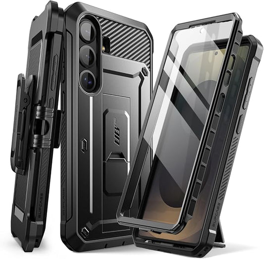 SUPCASE for Samsung Galaxy S25 FE Case with Stand & Belt-Clip (Unicorn Beetle Pro), [Built-in Screen Protector] [Military-Grade Protection] Heavy Duty Rugged Phone Case for Galaxy S25 FE, Black