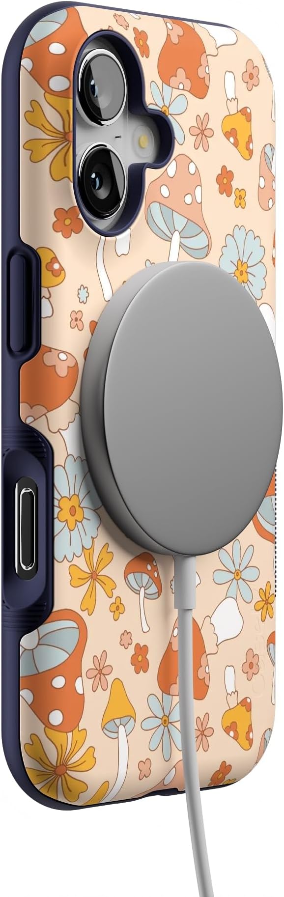 Casely iPhone 17 Case | Mushroom Magic | Retro Floral | Bold Protective Design | Compatible with MagSafe