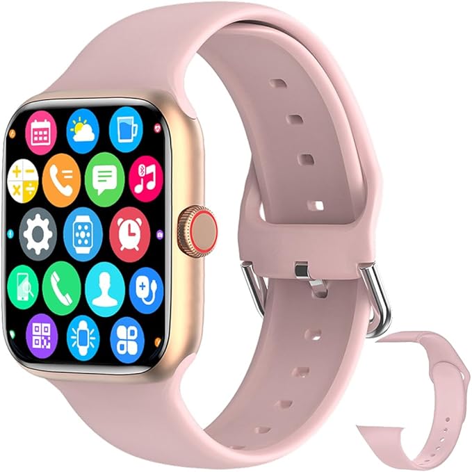 Smart Watch for Men Women Compatible Android iOS iPhone, 2.09" Touch Screen Fitness Tracker Smartwatch with Call/SMS/Sleep Monitor/Pedometer Two Sport Bands (Pink)