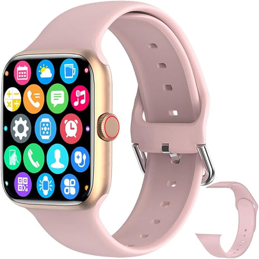 Smart Watch for Men Women Compatible Android iOS iPhone, 2.09" Touch Screen Fitness Tracker Smartwatch with Call/SMS/Sleep Monitor/Pedometer Two Sport Bands (Pink)