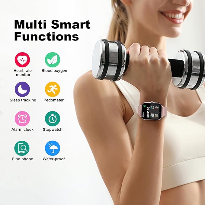 Smart Watch for Women Fitness Tracker Watch for Android/iOS Phones, Activity Trackers and Smartwatches with Heart Rate/Sleep Monitor, Step Counter, Waterproof Smart Watches
