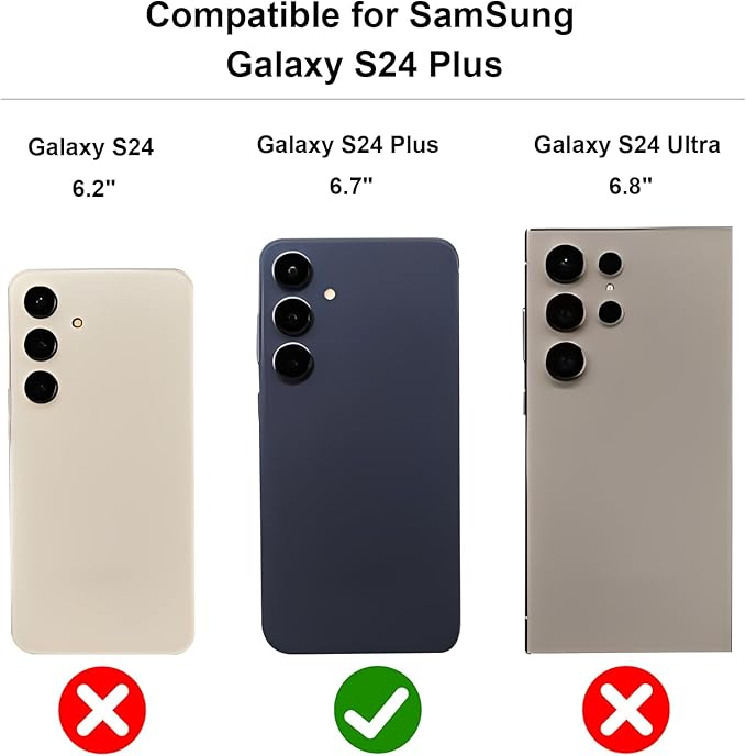 KIHUWEY for Samsung Galaxy S24 Plus Case Wallet with Credit Card Holder, Flip Premium Leather Magnetic Clasp Kickstand Heavy Duty Protective Cover for Samsung Galaxy S24 Plus 6.7" (Rose Gold)