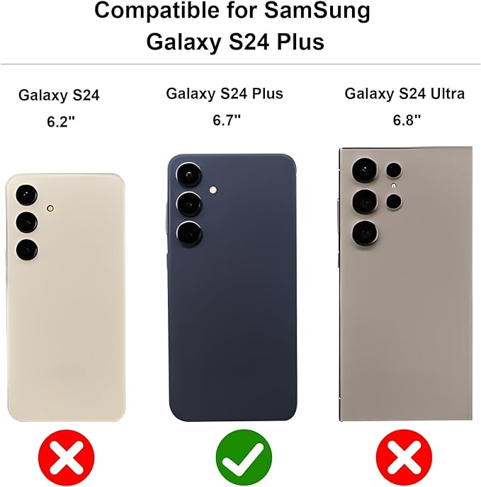 KIHUWEY for Samsung Galaxy S24 Plus Case Wallet with Credit Card Holder, Flip Premium Leather Magnetic Clasp Kickstand Heavy Duty Protective Cover for Samsung Galaxy S24 Plus 6.7" (Purple)