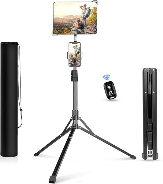 UBeesize 67-in iPad Tripod Stand, 360 Rotating Tablet Mount & Phone Holder, Compatible with 9.9-15.7 Inches Tablets