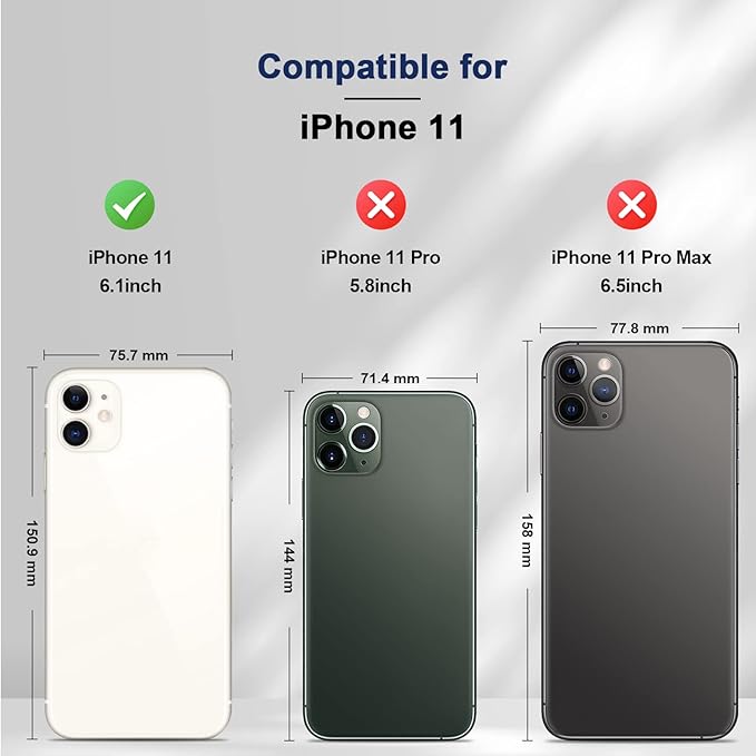 Jasonyu Flip Wallet Case for iPhone 11,Leather Magnetic Folio Cover with Card Holder,Kickstand - TPU Shockproof Durable Protective Phone Case,Blue