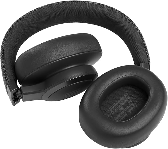 JBL Live 660NC - Wireless Over-ear Noise Cancelling headphones, JBL Signature Sound, Voice Assist, Up to 50Hrs of Battery with Speed Charging, Comfort-fit fabric headband and carrying pouch (Black)