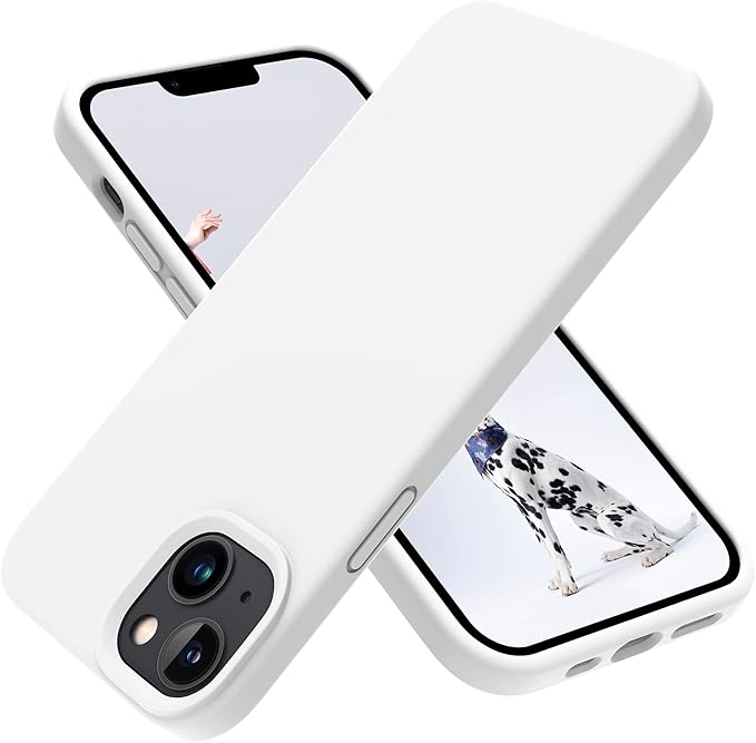 OTOFLY Designed for iPhone 14 Case, Silicone Shockproof Slim Thin Phone Case for iPhone 14 6.1 inch (White)