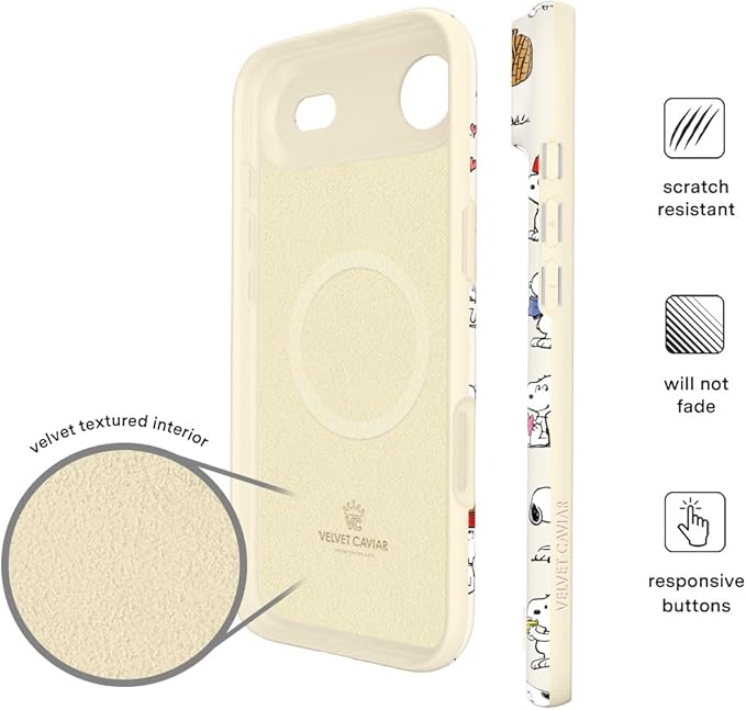VELVET CAVIAR Case for iPhone 17 Air | Compatible with MagSafe | 10ft Drop Tested | Protective Designer Cases | Snoopy Moods