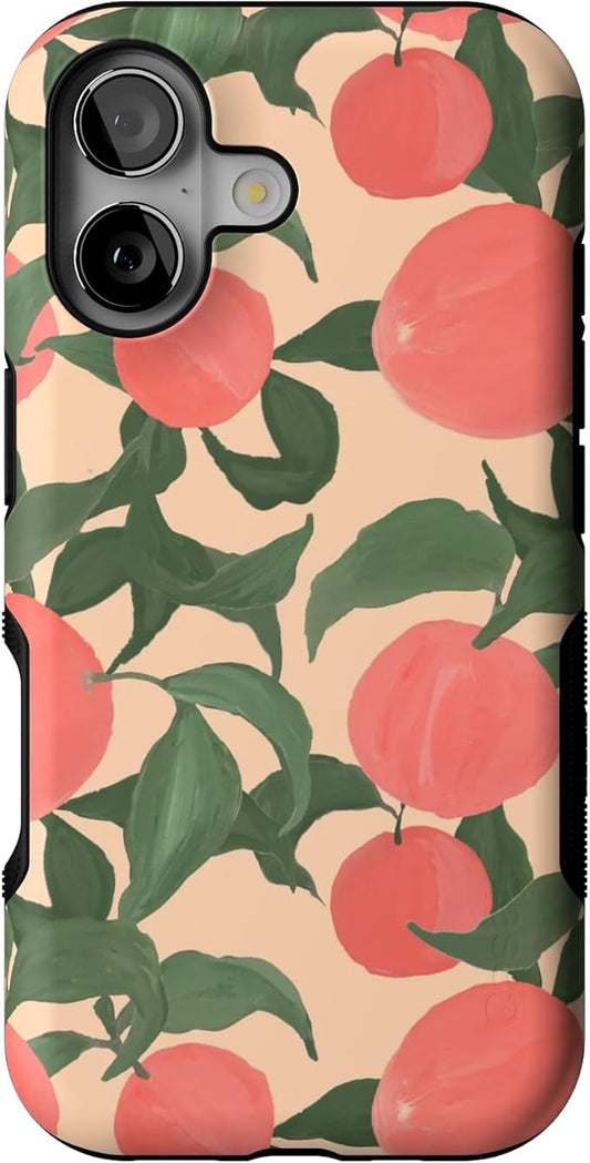 Casely iPhone 17 Case | Feeling Peachy | Blush Vines | Bold Protective Design | Compatible with MagSafe