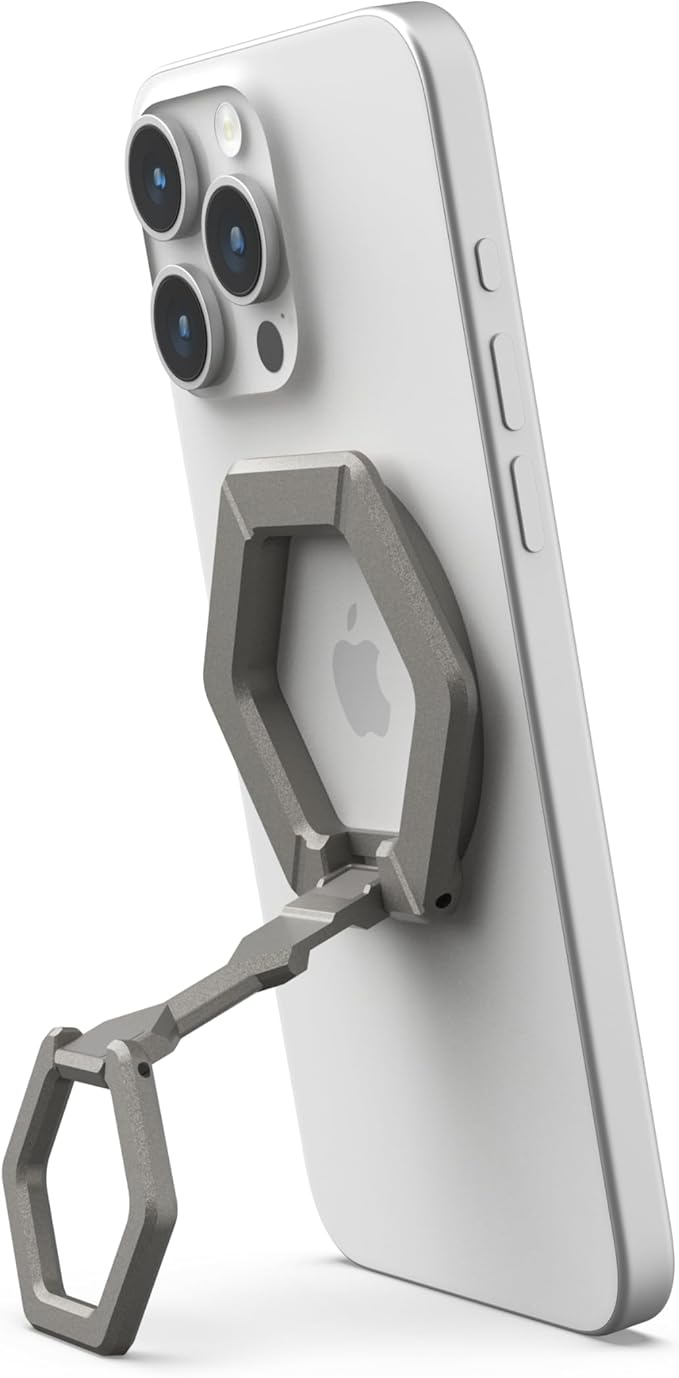 URBAN ARMOR GEAR UAG Magnetic Phone Ring Stand Compatible with MagSafe Magnet, Removable Metal Finger Ring Grip & 360 Rotation Adjustable Kickstand for iPhone 17, Galaxy S25, Titanium