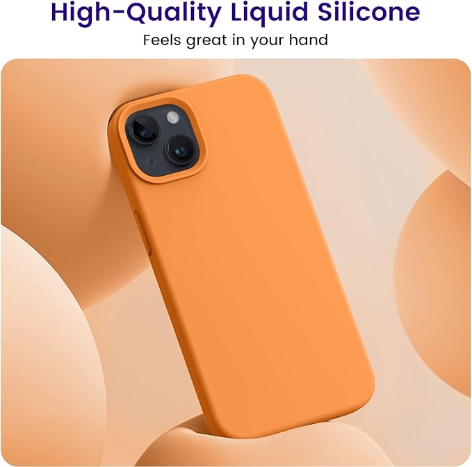 OTOFLY Designed for iPhone 14 Case, Silicone Shockproof Slim Thin Phone Case for iPhone 14 6.1 inch (Orange)