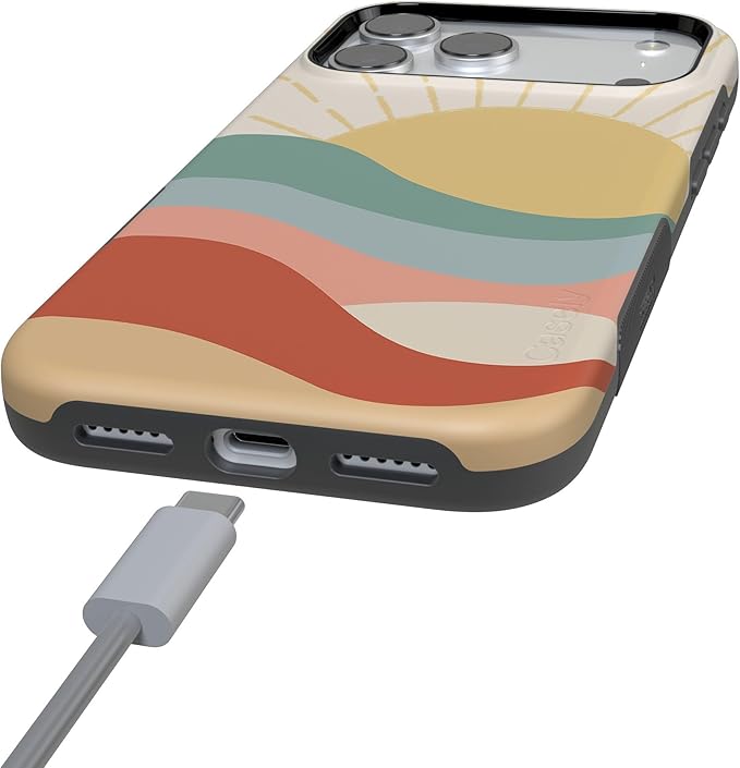 Casely iPhone 17 Pro Case | Here Comes The Sun | Colorblock Sunset | Compatible with MagSafe | Bold Protective Design