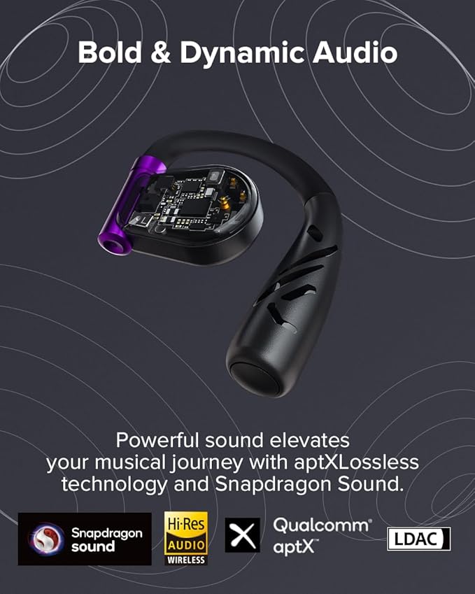 Cleer ARC II Gaming Earbuds - True Wireless Open Ear Headphones, Ultra-Low Latency, Snapdragon Sound, Bluetooth 5.3, USB-C Dongle, 35Hr Battery, Compatible with PS4, PS5, PC, Switch, Black