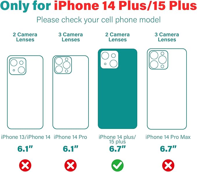 Compatible with iPhone 14 Plus Case & iPhone 15 Plus Case with Invisible Magnetic Ring Stand [Compatible with Magnetic] [Military Drop Protection] Shockproof Slim Cover 6.7 Inch, Purple