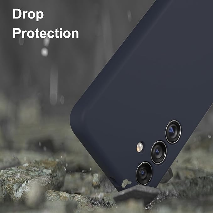 E Segoi Designed for Galaxy S24+Plus Case, Liquid Silicone Gel Rubber Shockproof Case Soft Microfiber Cloth Lining Cushion Compatible with Galaxy S24 Plus 5G 6.7 inch (Midnight, S24 Plus - 6.7")