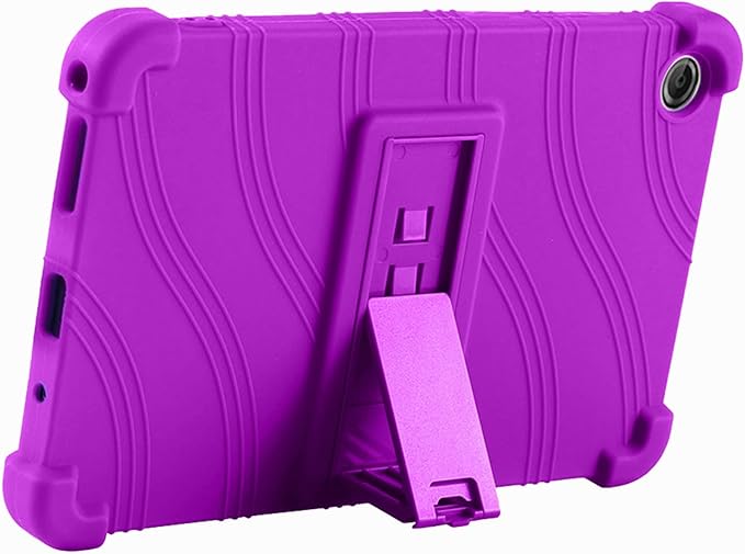 Case for Lenovo Tab One 8.7 Inch Tablet 2025 (TB305FU), Kids Friendly Soft Silicone Adjustable Stand Cover for Lenovo Tab K9 Tablet 8.7 inch Tablets (Purple)