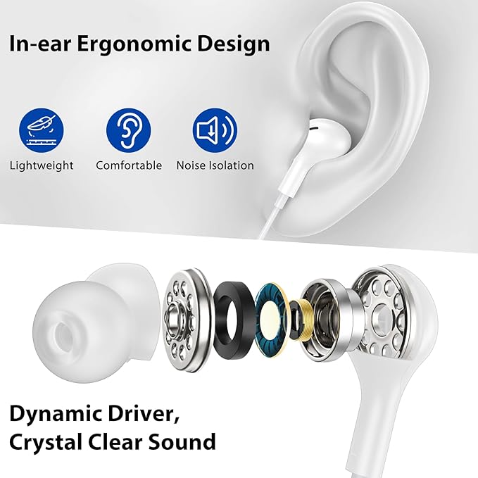 USB Headphones for PC Laptop,Magnetic 7.5FT Wired Earbuds Computer Headset with Microphone Control Mute Mic Noise Canceling in Ear Eartips Corded Earphone for MacBook Pro Zoom Meetings Chromebook