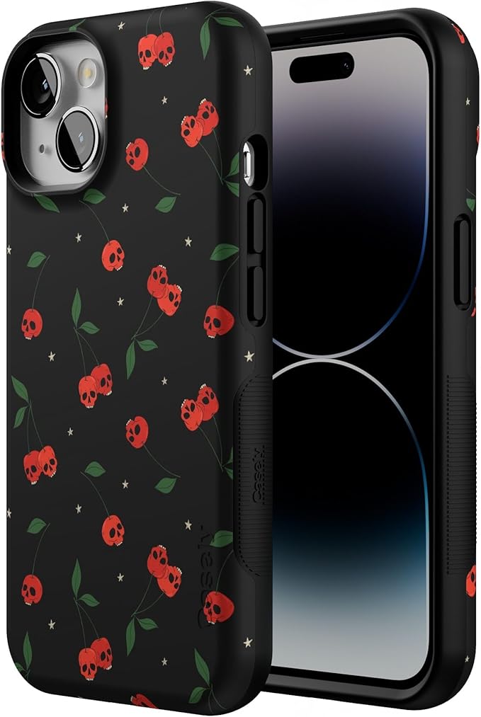 Casely iPhone 14 Case | Sweet Revenge | Cherry Skulls | Compatible with MagSafe | Bold Protective Design