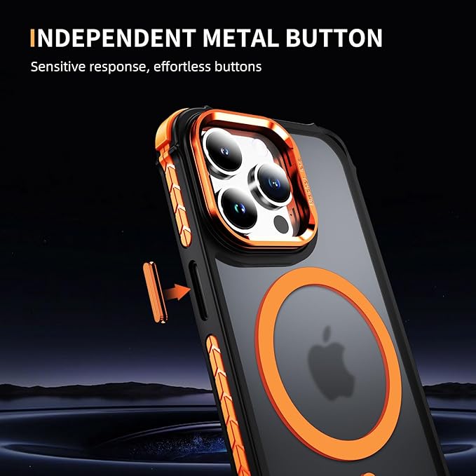 15 Pro Max Case Magnetic for iPhone 15 Pro Max Phone 6.7 Inch, [Compatible Fast Wireless Charging],[Military-Grade Protection] Magnetic Case for iPhone 15 ProMax, Orange