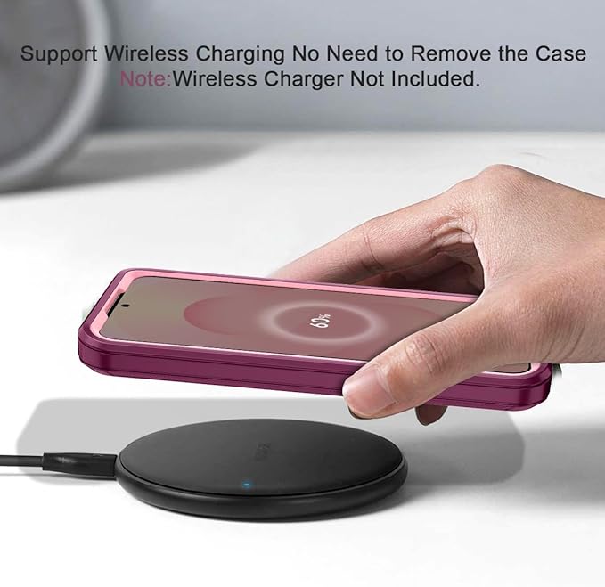 for Samsung Galaxy S25 Plus Case Heavy Duty Protective Shockproof Dropproof 3-Layer Full Body Protection [Without Screen Protector] Tough Rugged Case for Galaxy S25 Plus,Purple/Pink