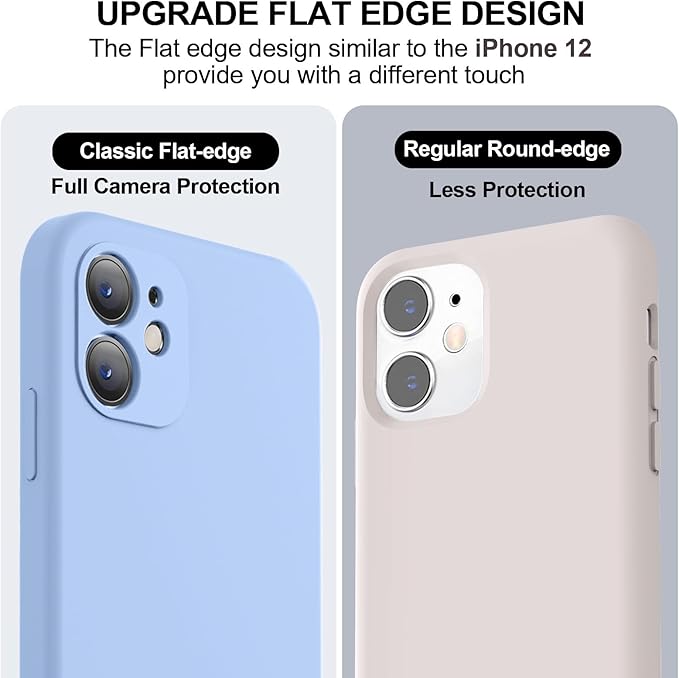 Vooii Compatible with iPhone 11 Case, Upgraded Liquid Silicone with [Flat Edges] [Camera Protection] [Soft Anti-Scratch Microfiber Lining] Phone Case for iPhone 11 6.1 inch - Light Blue