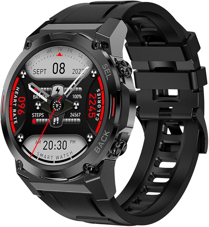 Men's Smartwatch Fitness Watch Outdoor Watch NFC Bluetooth Call Health Monitoring Heart Rate Oximetry 1.43 AMOLED Normal Bright Screen (Black)