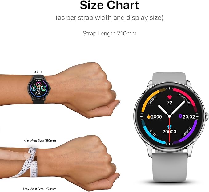 Fire-Boltt Phoenix Pro 35.3mm (1.39 inch) Bluetooth Calling Smart Watch, AI Voice Assistant, Metal Body with 120+ Sports Modes, SpO2, Heart Rate Monitoring. (Silver Grey)