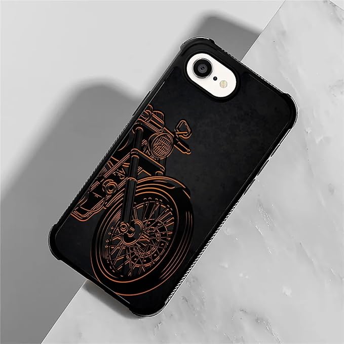 Compatible with iPhone 16e Case,Cool Motorcycle Phone Cover for Men/Women,Soft TPU Anti-Skid Thread and Four Corner Anti-Collision Protection Case Compatible with iPhone 16e 6.1inch