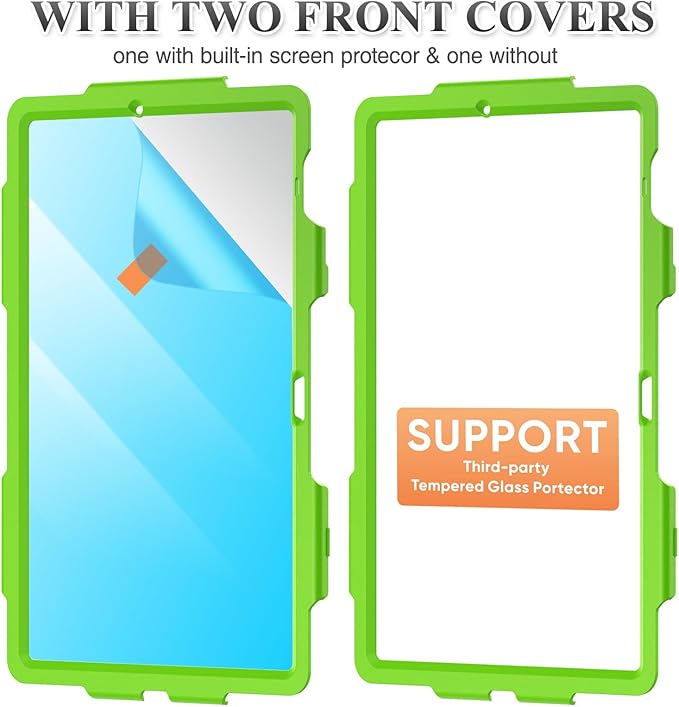 SEYMAC stock Case for Samsung Galaxy Tab S10 FE+ Plus 5G Tablet Case 13.1'' Protective with Screen Protector, Pencil Holder, 360 Rotating Stand, Hand Strap, Shoulder Strap, Green1