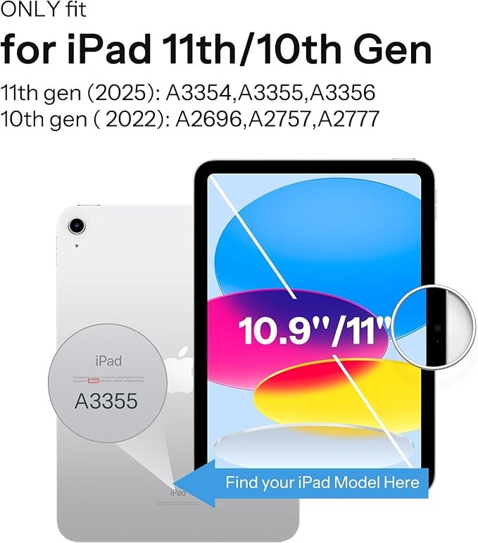 SPARIN Case for iPad A16 11th/10th Generation 2025/2022 (11"/10.9") with Pencil Holder, Magnetic Detachable Hybrid Stand, Portrait/Landscape Angle, Auto Wake/Sleep-Watermelon Pink