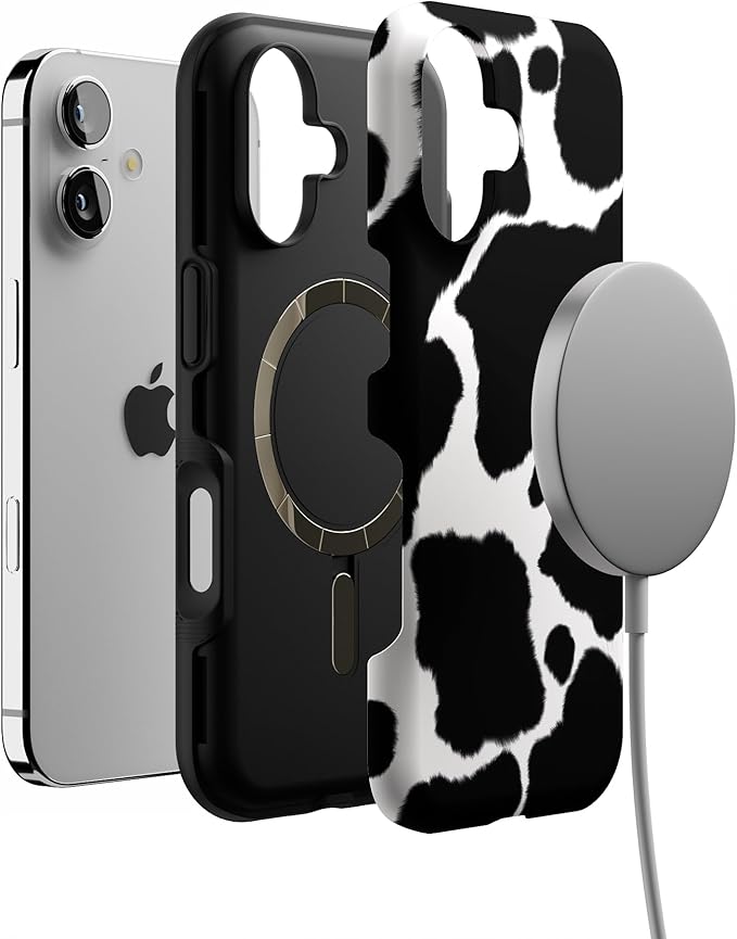 Casely iPhone 17 Case | Current Mood | Cow Print | Bold Protective Design | Compatible with MagSafe