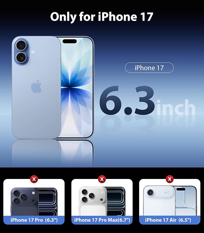 Mkeke for iPhone 17 Privacy Screen Protector 3 Pack, 25° Anti Spy & Auto Installation Privacy Screen Protector 9H+ Hardness Full Edge Coverage Tempered Glass for iPhone 17 6.3 inch 2025