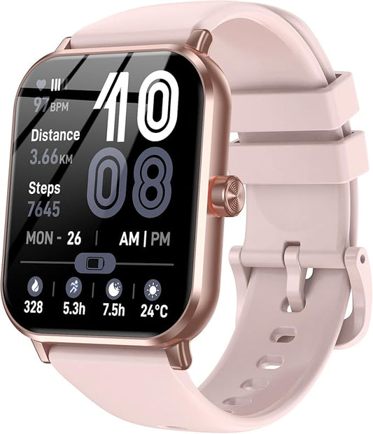 Smart Watch for Men Women, 1.83" HD Touchsreen, Bluetooth Calling, 5 ATM Water-Resistance, 130+ Sports Modes, Health, Fitness & Sleep Tracker, Timer, Fitness Watch for Android/iOS, Pink