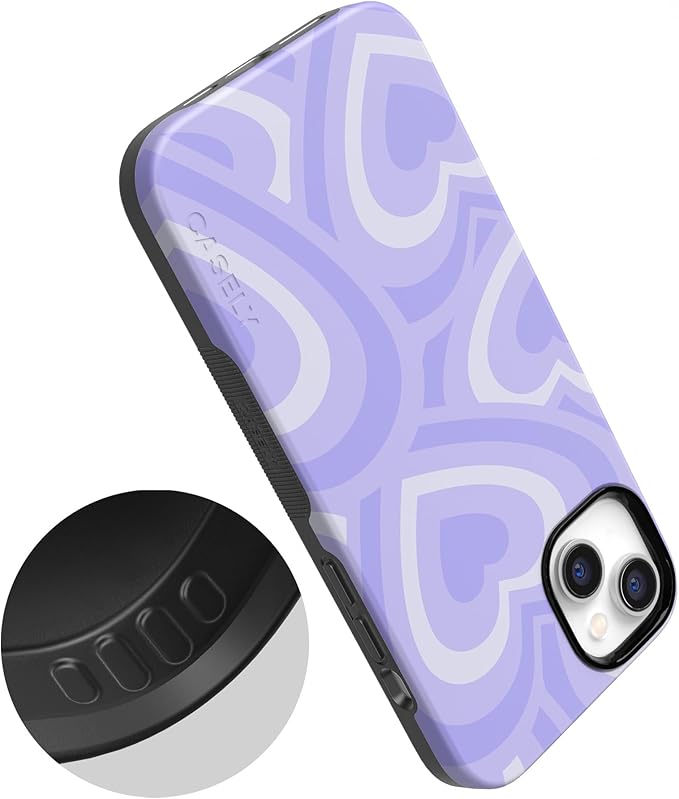 Casely iPhone 14 Case | Love Song | Lavender Heart | Compatible with MagSafe | Bold Protective Design