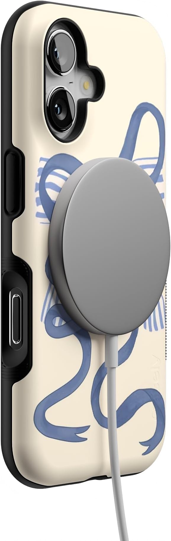 Casely iPhone 17 Case | Heartstrings | Blue Bow | Bold Protective Design | Compatible with MagSafe