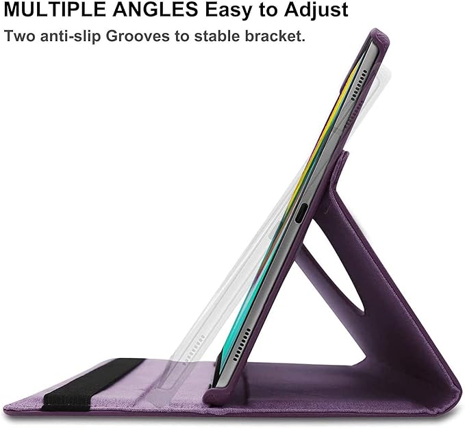 Case for Samsung Galaxy Tab A9+/A9 Plus 11'' 2023 (SM-X210/X216/X218), 360 Degree Rotating Stand Case Smart Protective Cover, with Stylus Pen,Screen Film (Purple)