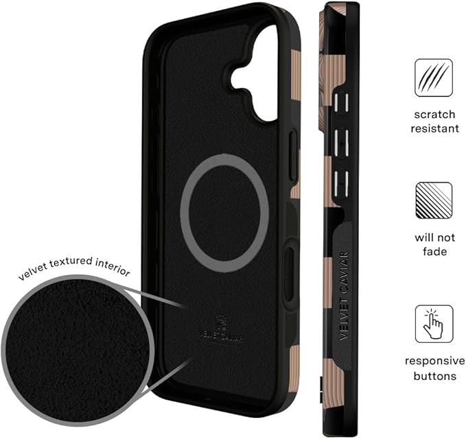 VELVET CAVIAR Case for iPhone 17 | Compatible with MagSafe | 10ft Drop Tested | Protective Designer Cases | Mocha Vibe Checkered
