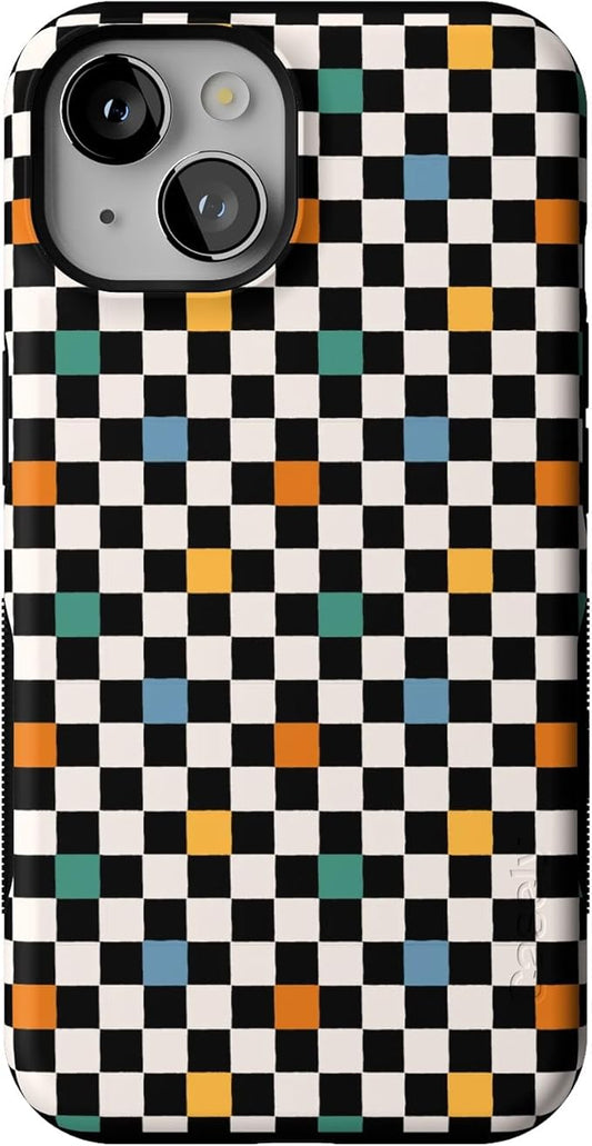 Casely iPhone 14 Case | Old Skool | Retro Checkerboard | Compatible with MagSafe | Bold Protective Design