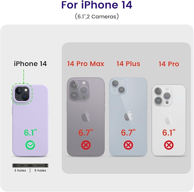 OTOFLY Designed for iPhone 14 Case, Silicone Shockproof Slim Thin Phone Case for iPhone 14 6.1 inch (Cloud Mauve)