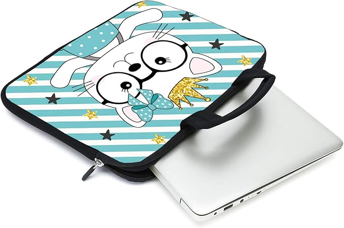 Laptop Sleeve Case 11.6 Inch 12 Inch Neoprene Laptop SleeveNotebook Computer Pocket CaseChromebook CaseTablet Briefcase Carrying Bag Compatible for Men， Women ，Boys， Girls (Cute cat)