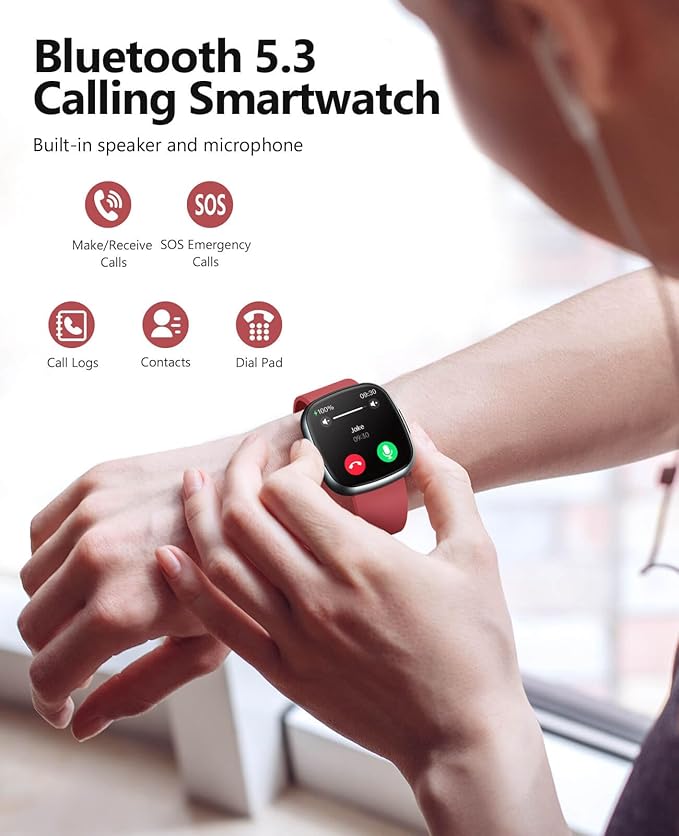 Smart Watch for Women Men,1.72" Super Retina HD Display Fitness Tracker, Heart Rate, Blood Oxygen, Sleep, Pressure Monitor, 135 Sports Modes, Waterproof Square Watch, Compatible with Android and iOS