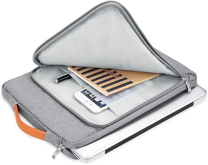 16 15.6 15.4 15 Inch Laptop Sleeve Compatible with MacBook Pro 16/15/ Surface Laptop 15/ Surface Book 2 15, Shockproof Protective Case Carrying Bag, Chromebook Dell HP Lenovo Asus - Gray