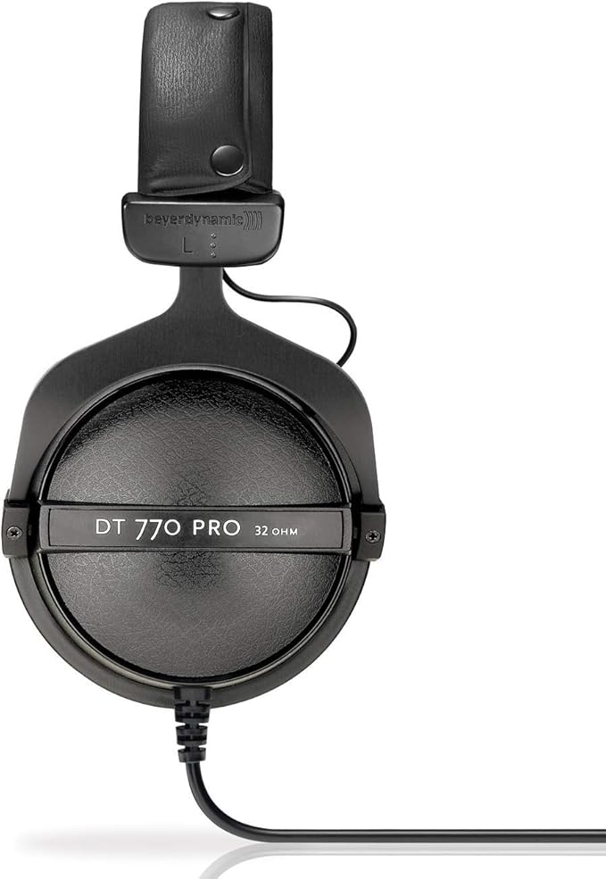 beyerdynamic DT 770 PRO 32 Ohm Over-Ear Headphones in Black. Enclosed Design, Wired for Professional Sound in The Studio and on Mobile Devices Such as Tablets and Smartphones