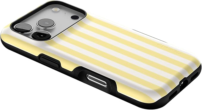 Casely iPhone 17 Pro Case | Butter Yellow Stripes | Sunday Best | Bold Protective Design | Compatible with MagSafe
