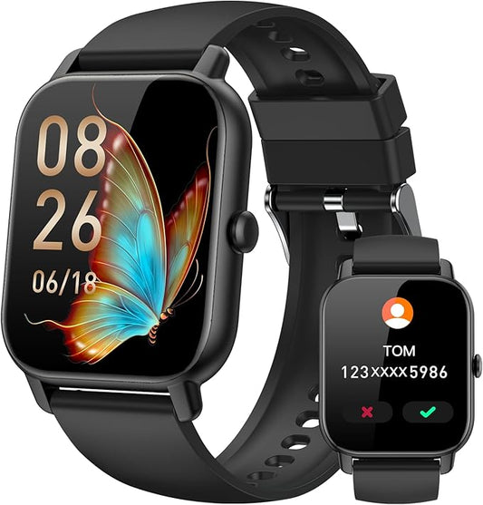 Smart Watches for Men Women(Answer/Make Call), 1.85 inch HD Fitness Tracker Watch with Activity Counter/Sleep Monitor/ 110+ Sports Modes, IP68 Waterproof Smart Watch for Android iPhone iOS Compatible