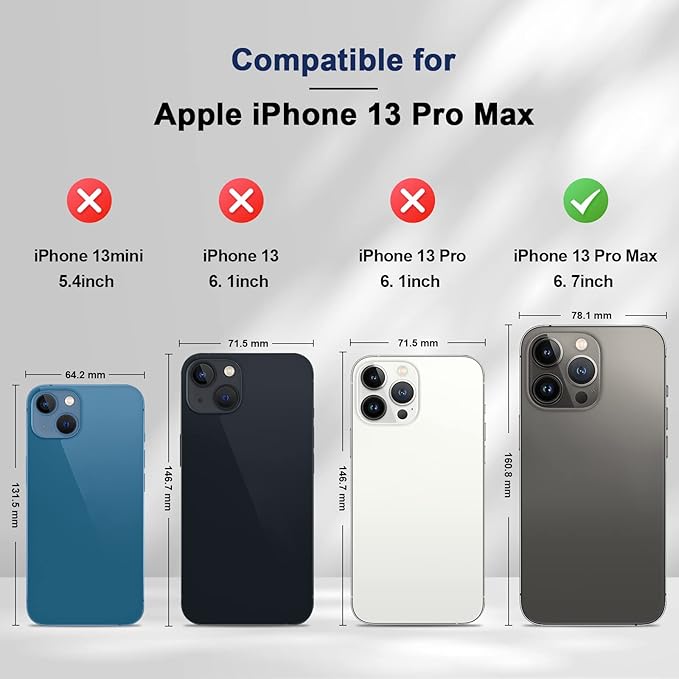 Jasonyu Flip Wallet Case for iPhone 13 Pro Max,Leather Magnetic Folio Cover with Card Holder,Kickstand - TPU Shockproof Durable Protective Phone Case,Blue