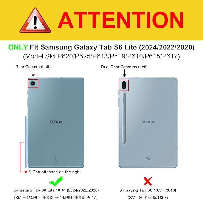 Case for Samsung Galaxy Tab S6 Lite 10.4 Inch 2024/2022/2020, Auto Wake/Sleep Multi-Angle Flip PU Leather Protective Cover with Stylus Holder for Galaxy Tab S6 Lite Case, Green