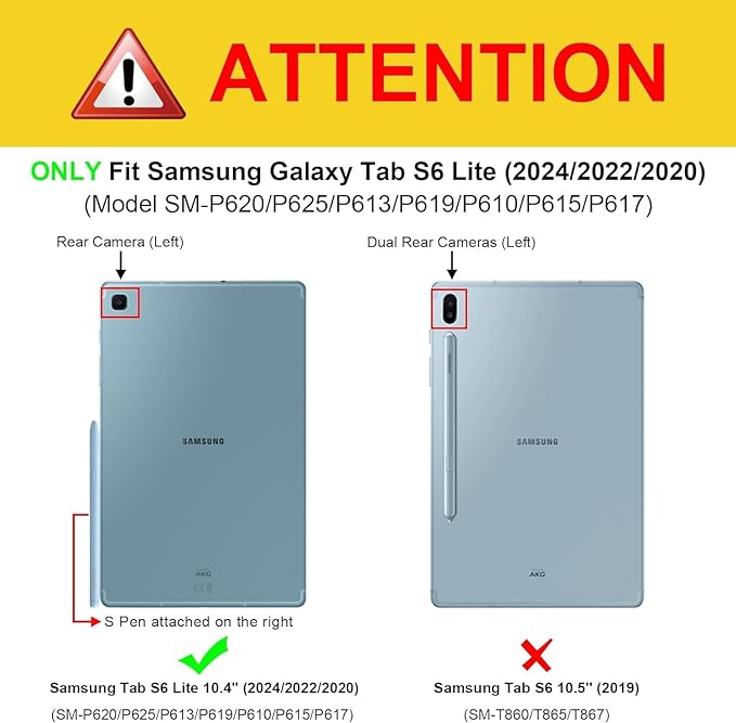 Case for Samsung Galaxy Tab S6 Lite 10.4 Inch 2024/2022/2020, Slim PU Leather Folio Cover with Multi-Angle Stand and Pen Holder, Blue